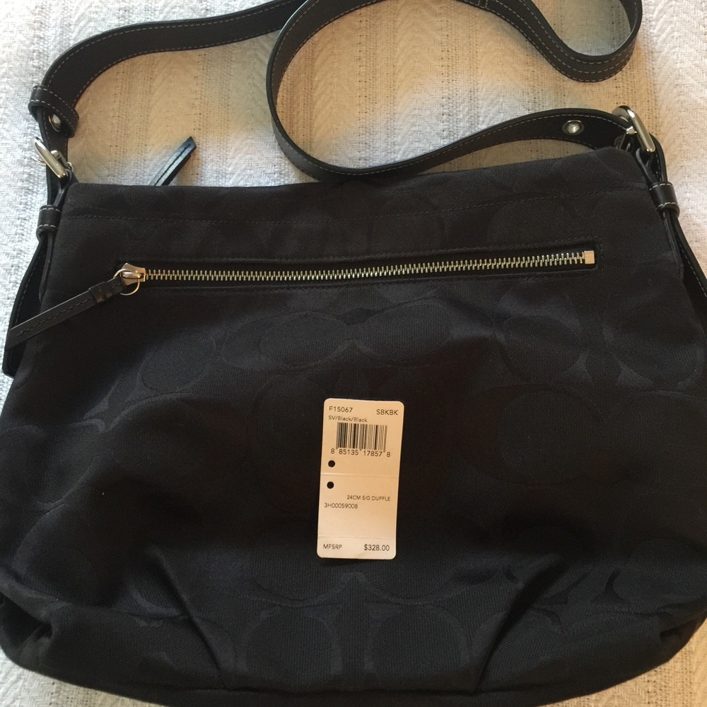 Coach shoulder bag, black/black, silver hardware